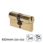 Edm Cylindre en laiton 60 mm (30+30 mm) leva longue r15 avec 3 clés à gorges