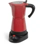 Livoo Cafetière italienne électrique DOD117RC - 300 ml (6 tasses) - 480 W - Fonction maintien au chaud - Rouge/Noir