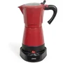 Livoo Cafetière italienne électrique DOD117RC - 300 ml (6 tasses) - 480 W - Fonction maintien au chaud - Rouge/Noir