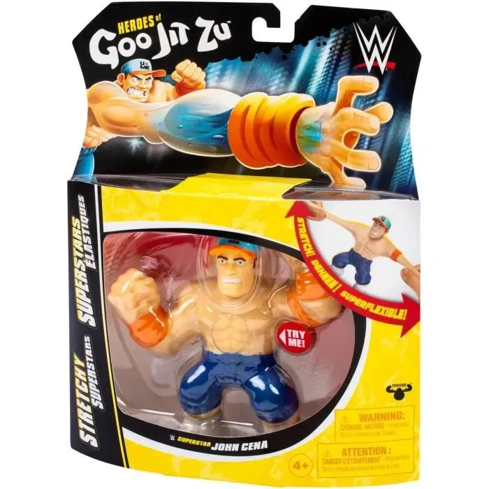 Heroes Of Goo Jit Zu - Figurine extensible WWE John Cena 11 cm - Texture élastique extensible 3x sa taille - WWE Goo Jit Zu