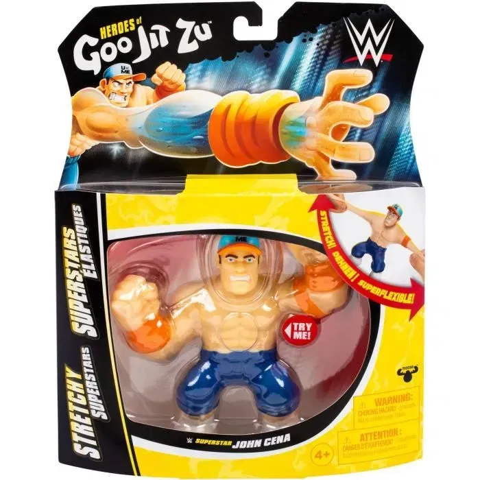 Heroes Of Goo Jit Zu - Figurine extensible WWE John Cena 11 cm - Texture élastique extensible 3x sa taille - WWE Goo Jit Zu