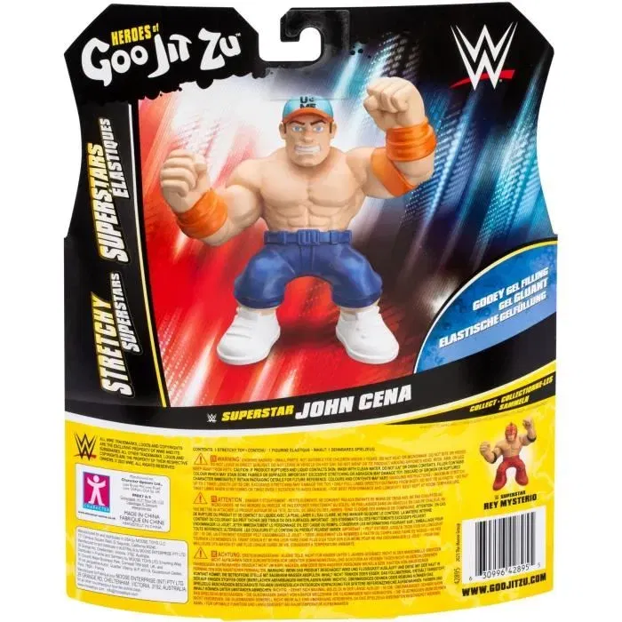 Heroes Of Goo Jit Zu - Figurine extensible WWE John Cena 11 cm - Texture élastique extensible 3x sa taille - WWE Goo Jit Zu