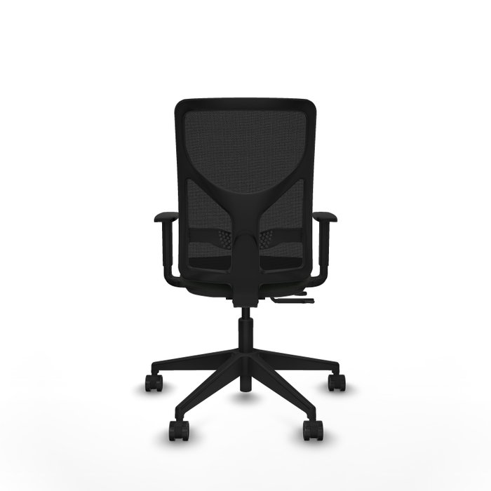Chaise Motilla Synchrone/Traslack tissu Noir Base pyramidale noire Accoudoir 1D Sans appui-tête Roulettes 65mm nylon