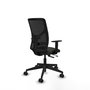 Chaise Motilla Synchrone/Traslack tissu Noir Base pyramidale noire Accoudoir 1D Sans appui-tête Roulettes 65mm nylon