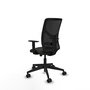 Chaise Motilla Synchrone/Traslack tissu Noir Base pyramidale noire Accoudoir 1D Sans appui-tête Roulettes 65mm nylon