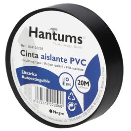 Hantums Cinta aislante elect. PVC 20M Negra 25mm-Retrac.10u