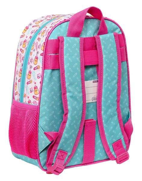 Safta Mochila infantil adapt.carro the bellies - Sac à dos enfant adaptable au chariot 26x34x11 cm, polyester 300D, couleur blanche, turquoise ou mauve, pour 3 ans