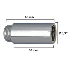 WOLFPACK LINEA PROFESIONAL Rallonge ronde chromée 1/2 x 50