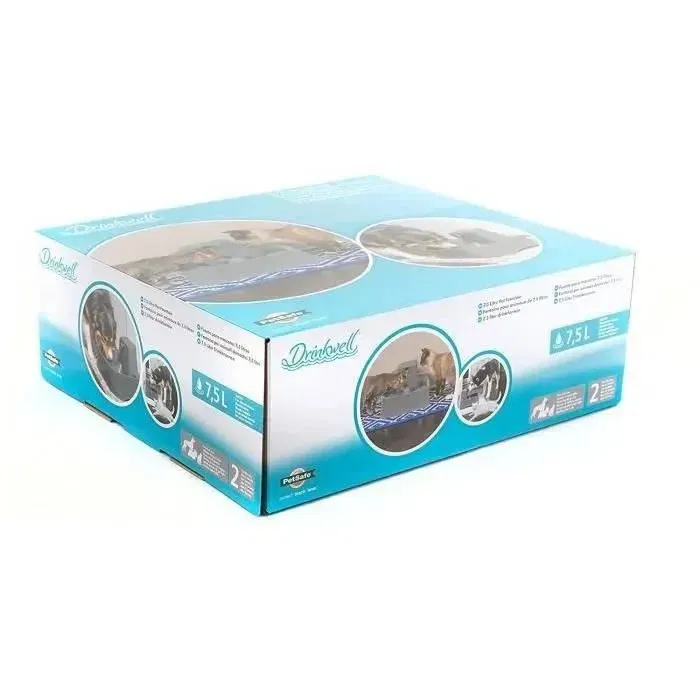 PetSafe - Fontaine Drinkwell 7,5 L pour Grandes Races de Chiens et Plusieurs Animaux, Double Filtration, Débit Réglable, Sans BPA, Lavable au Lave-Vaisselle