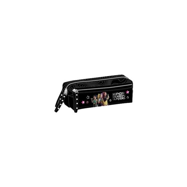 Safta - Porte-tout triple petit avec élastique 22 cm - K-Pop Demon Hunters Energy - Dimensions : 22 x 8,5 x 6 cm