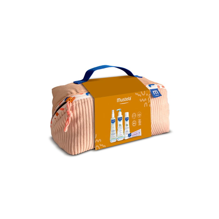 Mustela Trousse de toilette bébé enfant en argile 5 pièces avec gel douche lotion corps baume crème eau de Cologne lingettes Mustela Trousse de toilette bébé enfant en argile 5 pièces avec gel douche lotion corps baume crème eau de Cologne lingettes