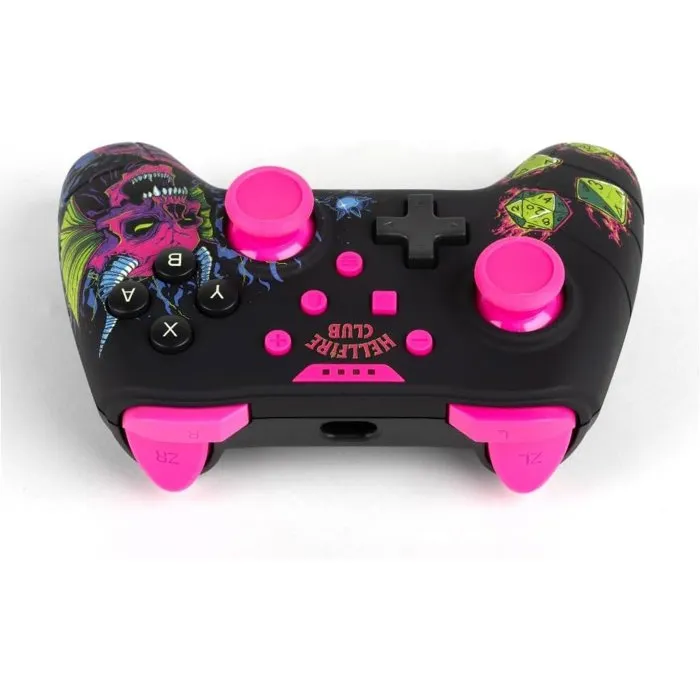 Konix - Manette de jeu Nintendo Switch, Switch 2 et PC - Stranger Things - Filaire avec câble USB de 3 m - Noir et rose - Vibration - Bouton capture d'écran