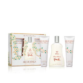 Aire Sevilla Roses Blanches Coffret Eau de Toilette 100 ml + Gel Douche 150 ml + Lait Corps 100 ml Femme 3 pcs