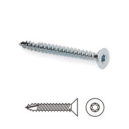 UCAFIX S-Fix Vis à Bois Tête Plate Torx Zingué 35mm Diamètre 4mm (Set de 1000)