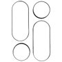 Home Deco Factory JGO. 4 ESPEJOS VERSA NEGRO - Ensemble de 4 miroirs noirs