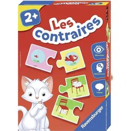 Ravensburger - Jeu éducatif Les contraires - Découverte des opposés avec 12 paires de cartes-puzzle - Pour enfants à partir de 2 ans