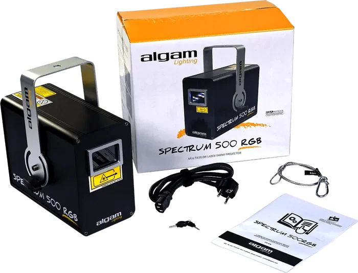 ALGAMLIGHT Laser d'Animation RGB 500mW - 34 Canaux DMX - Alimentation 100-240V - Effet Lumineux
