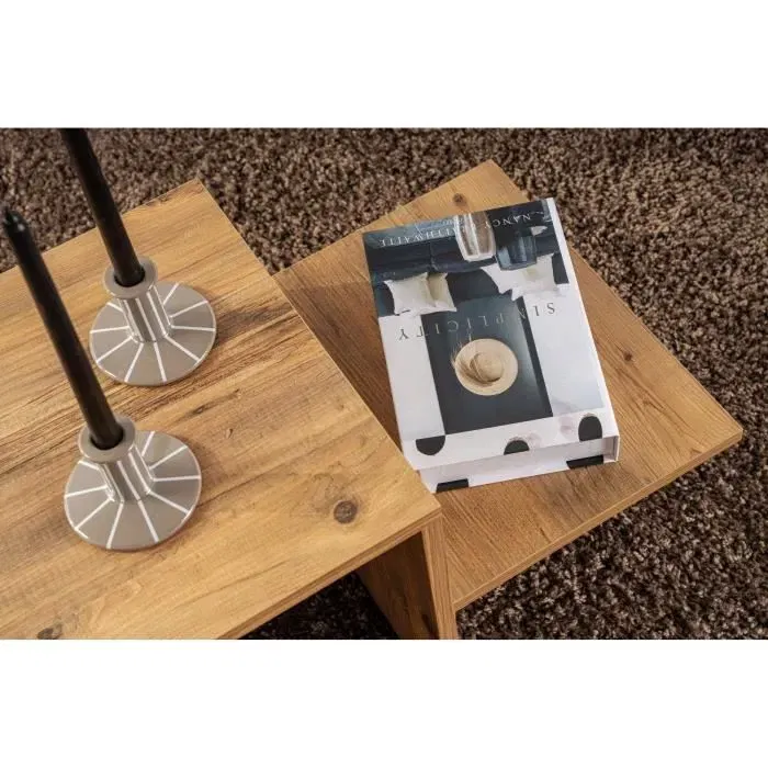 Harmony Table basse rectangulaire en pin Atlantique (aggloméré mélaminé) - 80 x 40 x 40 cm - Pour salon et séjour