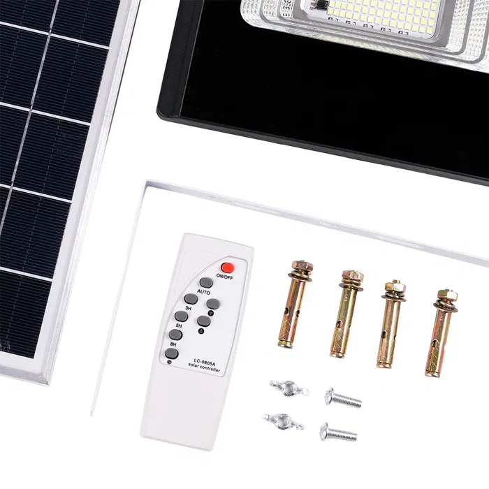 Projecteur LED Solaire 30W 4000K avec Panneau Solaire et Télécommande