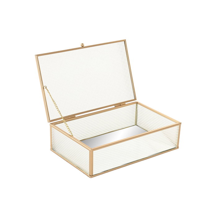 Boîte à bijoux Home ESPRIT Doré Métal Verre 24 X 15 X 6,5 CM Boîte à bijoux Home ESPRIT Doré Métal Verre 24 X 15 X 6,5 CM