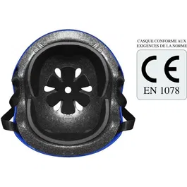 Stamp Casque Skate/Vélo STAMP - Licence Hot Wheels Bleu - Taille 53-57 cm - Structure EPS, Coque ABS, Sangles et Aérations Ajustables