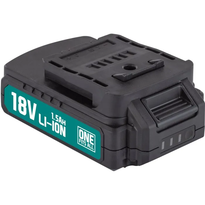 Powerplus Batterie 18 V 1500 mAh avec 3 voyants LED - Compatible gamme One Fits All - Pour outils de bricolage et jardinage