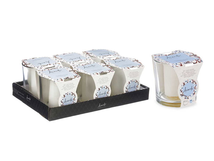 Acorde Porte-bougie Taco Bougie Algodon Blanc 10x10x10 cm (Set de 6)