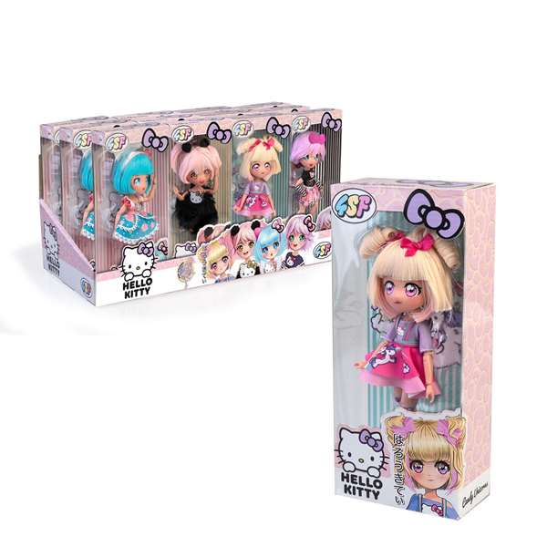 Famosa Poupée Hello Kitty - 15 points d'articulation avec accessoires - 19,5 cm - Modèle assorti