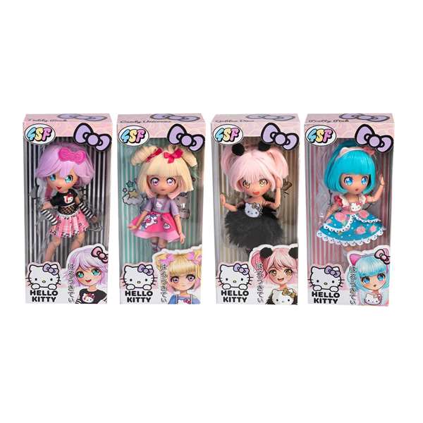 Famosa Poupée Hello Kitty - 15 points d'articulation avec accessoires - 19,5 cm - Modèle assorti