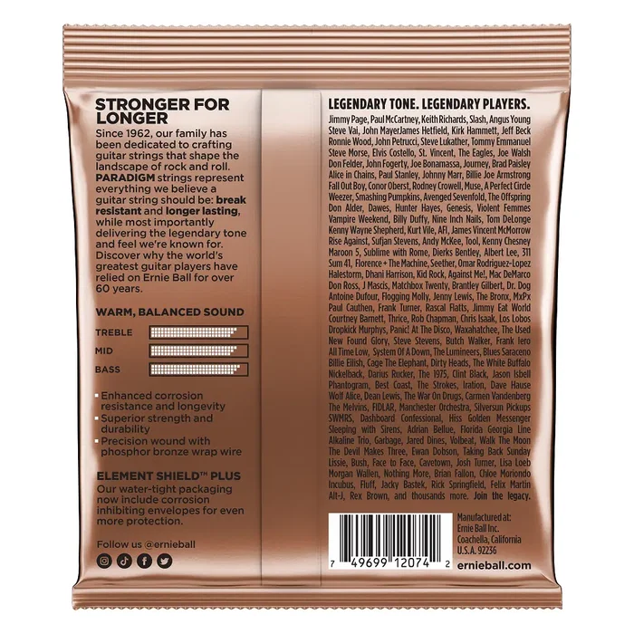 Ernieball Paradigm Phosphor Bronze Acoustic Guitar Strings 92/8 13-56