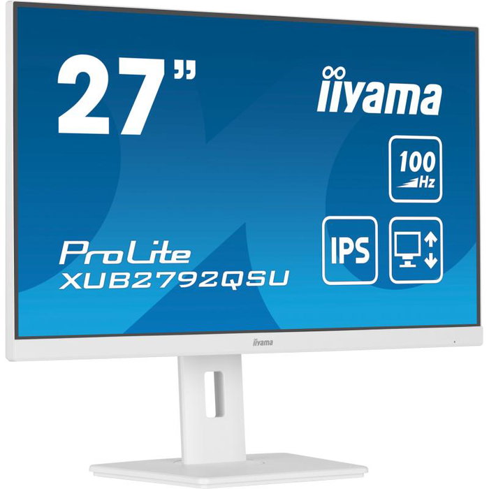 iiyama XUB2792QSU-W6 Moniteur IPS 27 Pouces 2K QHD 75 Hz 1 ms, HDR, USB-C 65W, Haut-parleurs