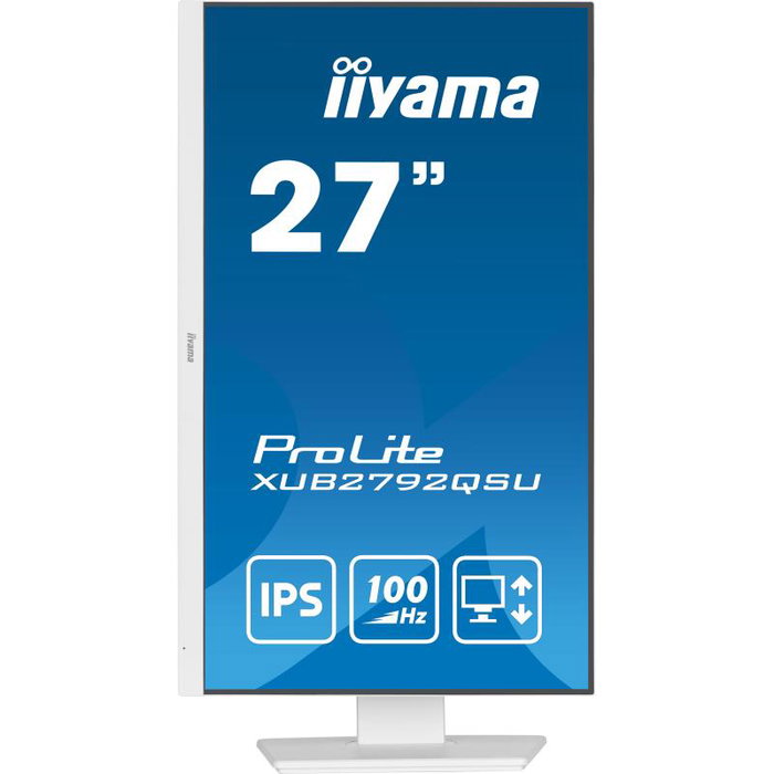 iiyama XUB2792QSU-W6 Moniteur IPS 27 Pouces 2K QHD 75 Hz 1 ms, HDR, USB-C 65W, Haut-parleurs