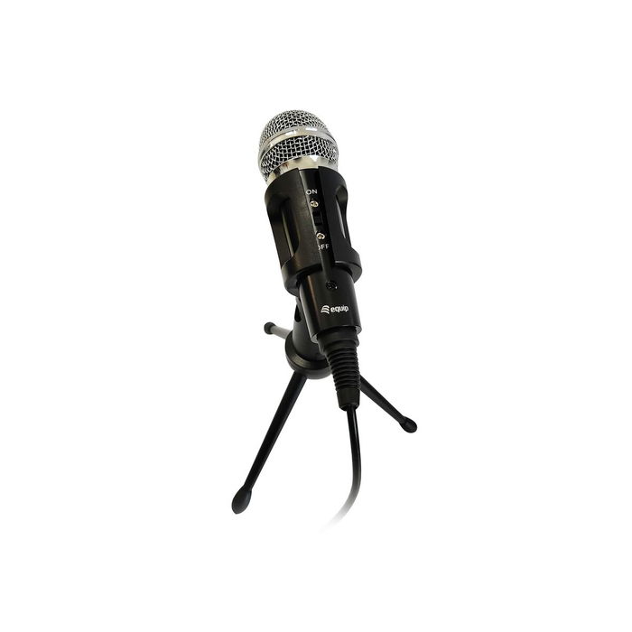 EQUIP 245341 Microphone de Table mini 3.5mm Jack avec Angle Réglable Câblé
