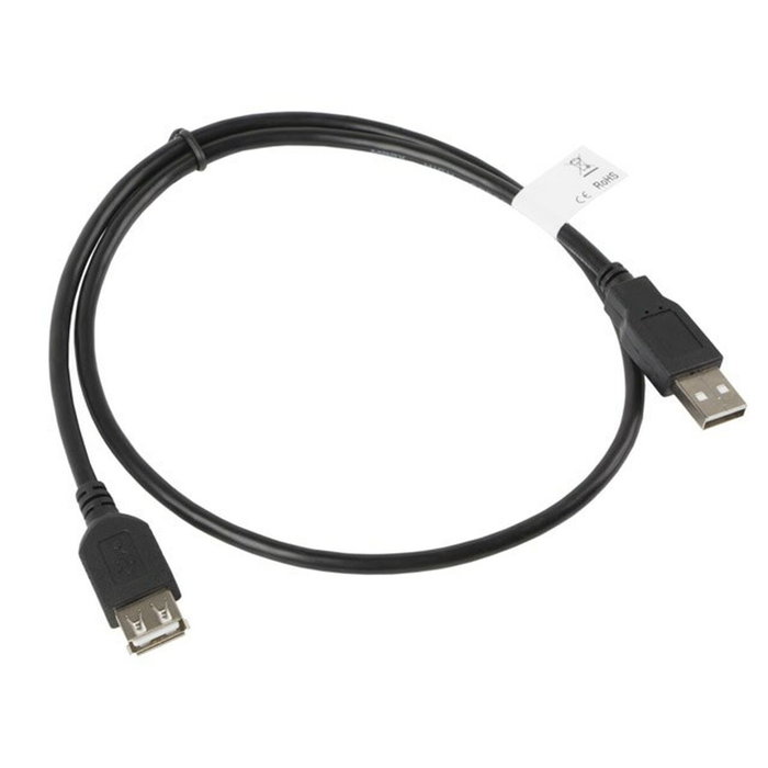 Lanberg Câble d'extension USB 2.0 mâle/femelle 0,7 m Noir