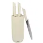 Jocca Set de 5 couteaux avec bloc en polypropylène beige pour cuisine - Couteaux de cuisine précis et élégants