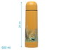 KioKids Termo Gourde Isotherme 500 ml Acier Inoxydable, Conservation 24h Froid/12h Chaud, Anti-Goutte, Bouchon 1 Clic, Collection Honey, Couleur Moutarde
