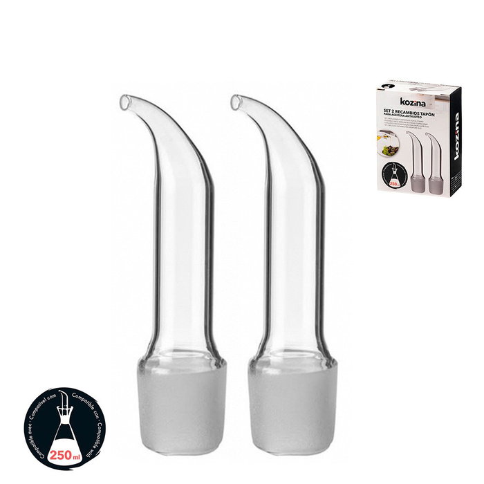 Kozina Lot de 2 bouchons de rechange pour huilier antigouttes 250 ml Kozina Lot de 2 bouchons de rechange pour huilier antigouttes 250 ml