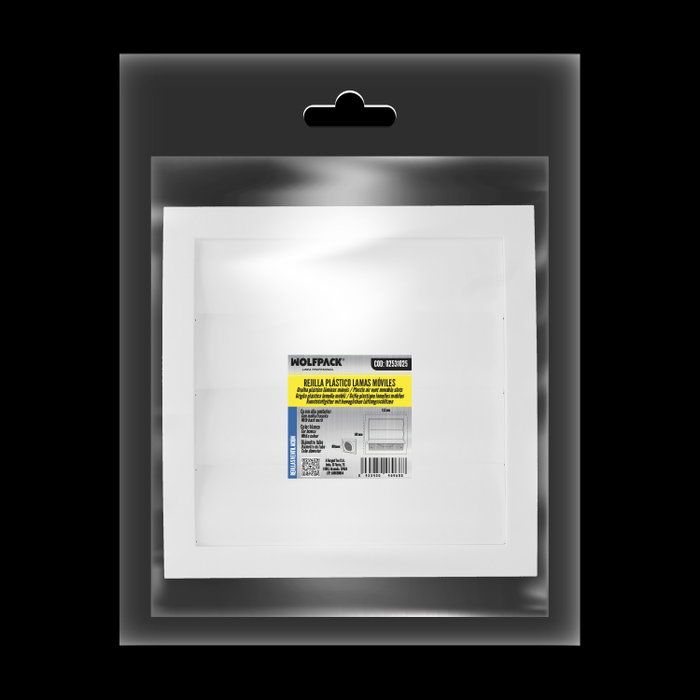 WOLFPACK LINEA PROFESIONAL Grille de ventilation en plastique avec lames mobiles 20x20 cm