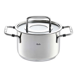 Fissler Bonn 086-112-16-000/0 - Casserole avec couvercle en verre, 16 cm - 2,1 L - Acier inoxidable 18/10 - Compatible induction - Fond Superthermic