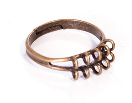 Innspiro Anneau métallique ajustable 18mm avec 10 anneaux doré envejecido