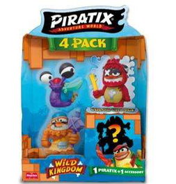 Magic Box Figura Piratix Wild Kingdom - Pack de 4 Unités avec 1 Piratix Sorpresa - 13,8x10x5 cm - Modèles Surtis