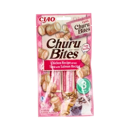 CHURU VET Churu Cat Bites Friandises pour Chat à la Recette de Thon et Saumon 1 Sachet de 3 Bâtonnets