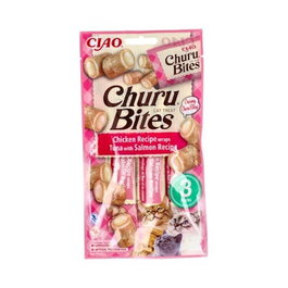 CHURU VET Churu Cat Bites Friandises pour Chat à la Recette de Thon et Saumon 1 Sachet de 3 Bâtonnets