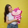 Smoby - Peluche Cheshire Cat Achuchable - Figurine du Chat du Cheshire - 35 cm