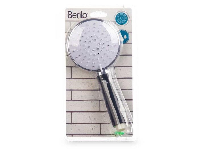 Berilo Téléphone Douche Noir 3 Fonctions Métal 10,5x24x5 cm (Set de 12)