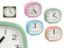 Giftdecor Montre Rectangulaire Assortie 12 cm x 10,5 cm x 4 cm - Bleu, Fushia, Orange, Vert (Set de 12)