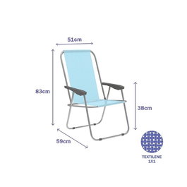 Chaise Pliante Marbueno Bleu 59 x 83 x 51 cm