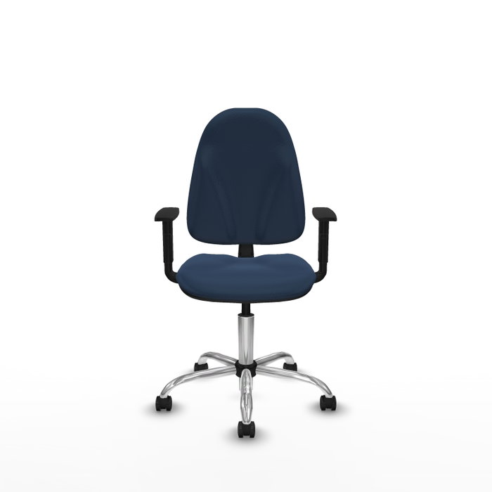 PIQUERAS Y CRESPO Chaise de bureau Algarra simili cuir bleu marine