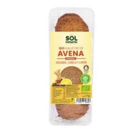 SOLNATURAL Biscuits à l'avoine, gingembre, cannelle et citron BIO 175g