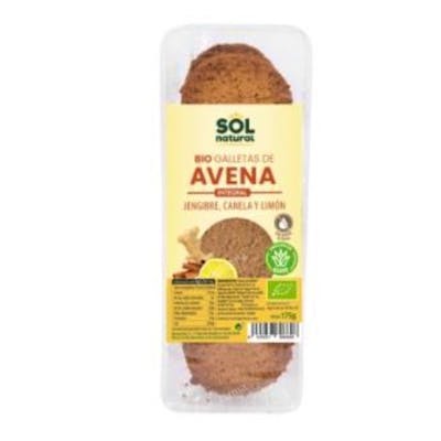 Sol Natural Biscuits à l'avoine Gingembre Cannelle Citron Bio 175g